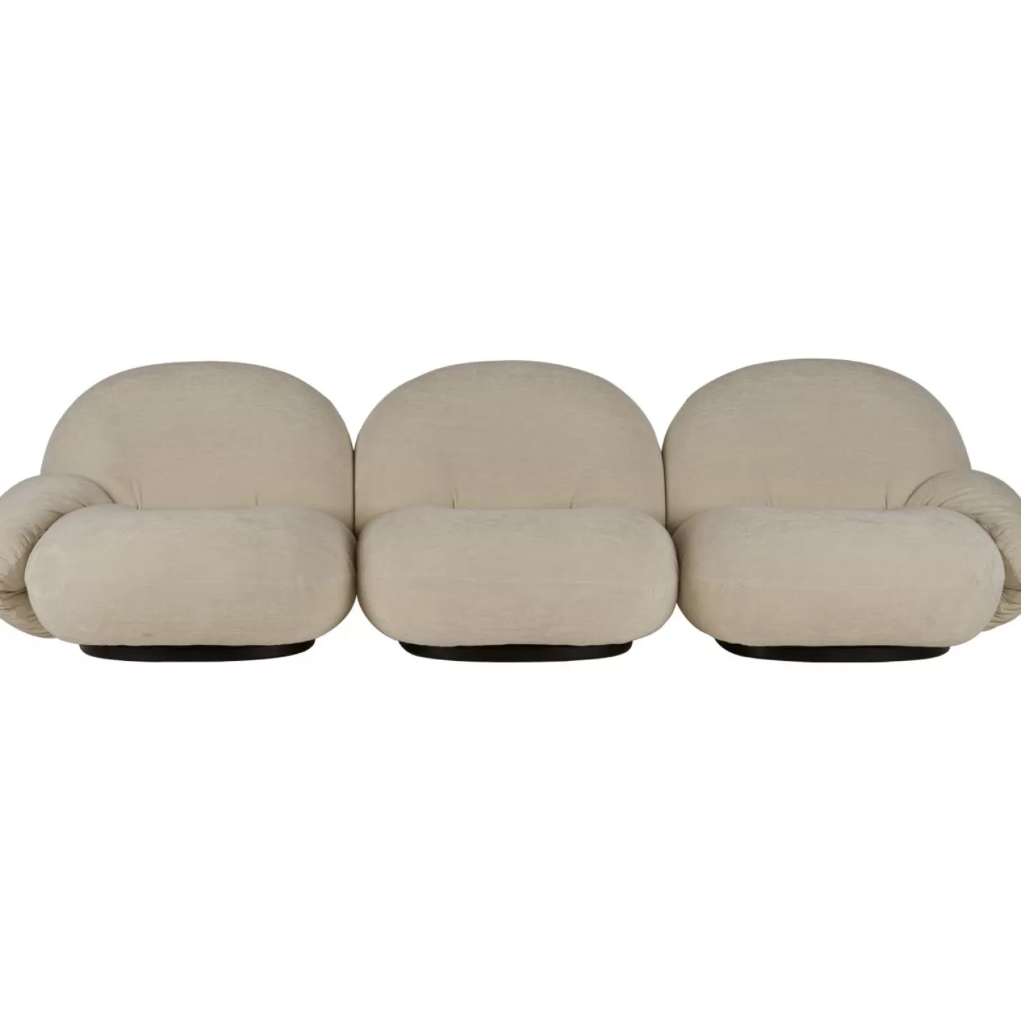 GUBI 3-Sitssoffor<Pacha Soffa 3-Sits Pg4, Belsuede 007 / Black Base